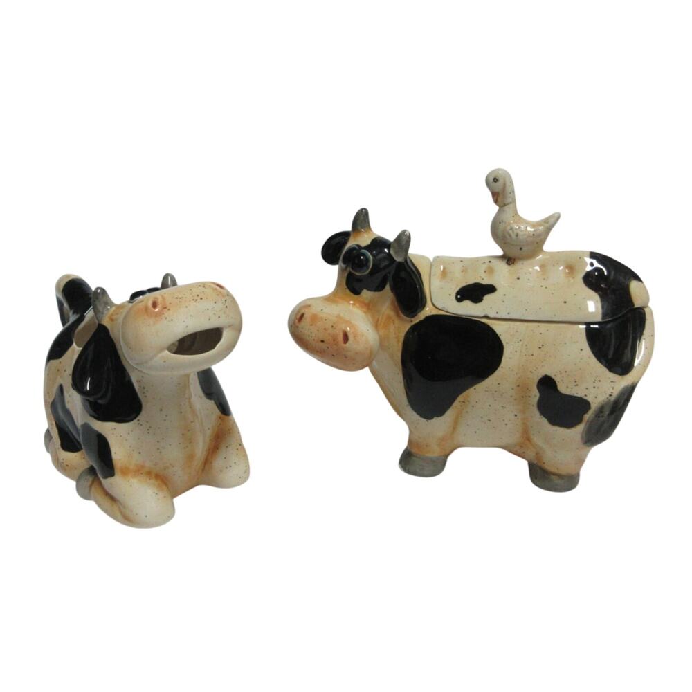 Cow Creamer and Sugar Happy Cow Collection Home Essentials/Beyond Kitchen Decor